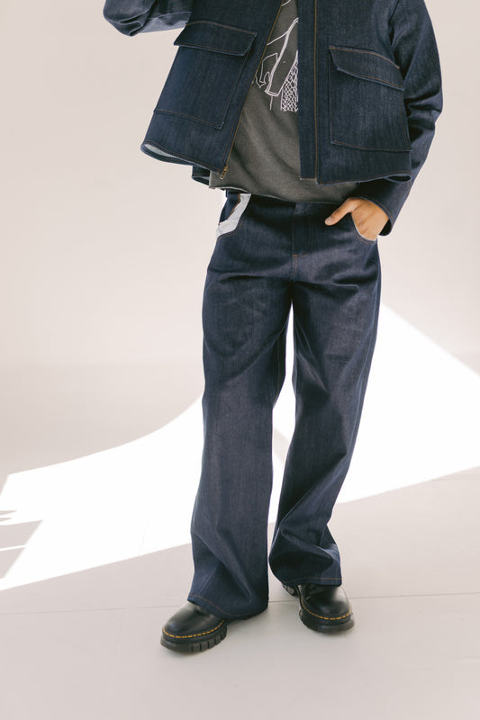 Men's Cut Out Pocket Jeans