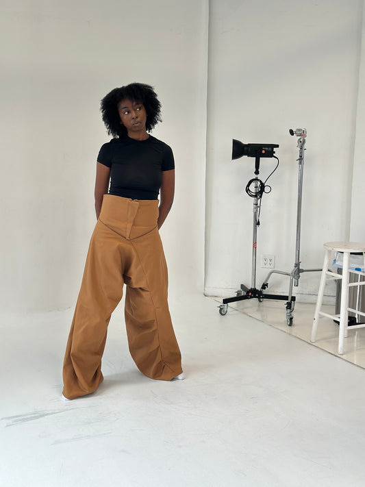 High Waist Geometric Workwear Jeans